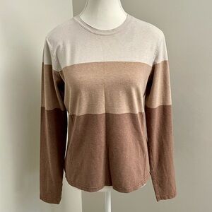 Vintage GAP Y2K Color Block Neutral Long Sleeve Top